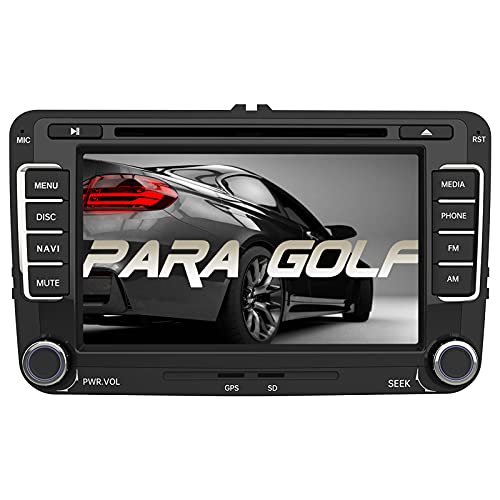 AWESAFE Radio Coche con Pantalla Táctil 2 DIN para VW Golf, Autoradio 7 Pulgadas con Bluetooth/GPS/FM/RDS/CD DVD/USB/SD, Apoyo Mandos Volante, Mirrorlink y Navegador GPS