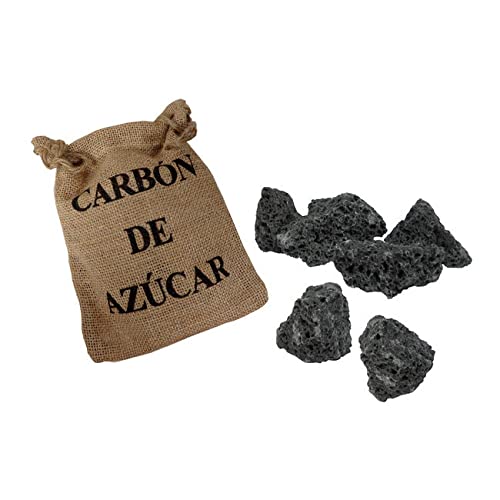 Carbón de Reyes - Saco 100 gramos | Dulce Carbón Comestible Tradición de Navidad