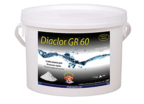 Cloro rápido para Piscinas DIACLOR GR 60 3 KG - Cloro granulado de disolución rápida - Dicloro granulado Puro