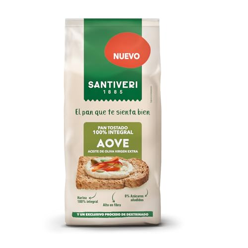 SANTIVERI - PAN TOSTADO 100% INTEGRAL AOVE (1U)