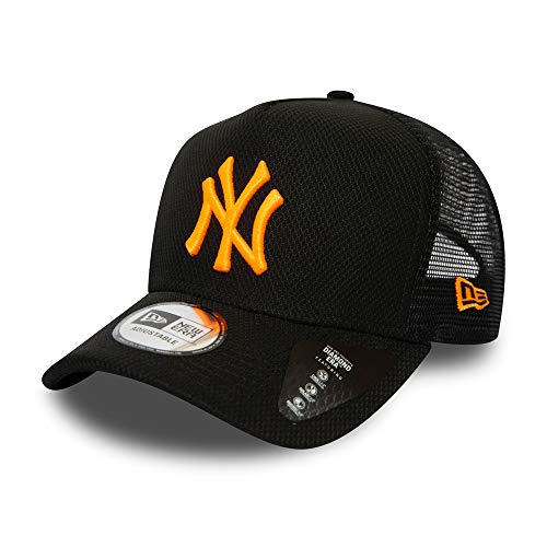 New Era York Yankees Frame Adjustable Trucker Cap Diamond Era Black/Neon Orange - One-Size