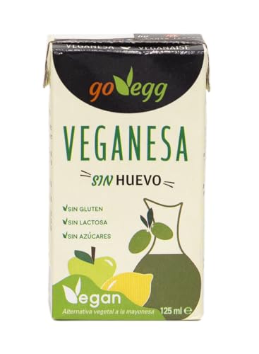 GoVegg - Veganesa, Sin Huevo, Sin Gluten, Sin Lactosa, Sin Azúcares. Alternativa Vegetal a la Mayonesa. 125ml