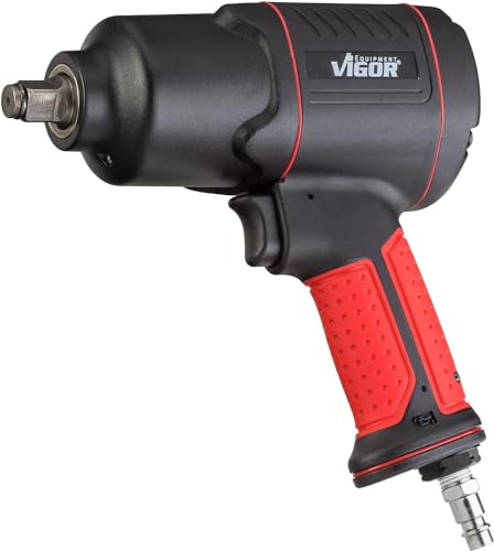 ViGOR V4800 llave de impacto neumática - par de apriete máx. 1200 Nm, cuadradillo 12,5 mm (1/2 pulgada) - llave neumática de baja vibración para apretar y aflojar tornillos