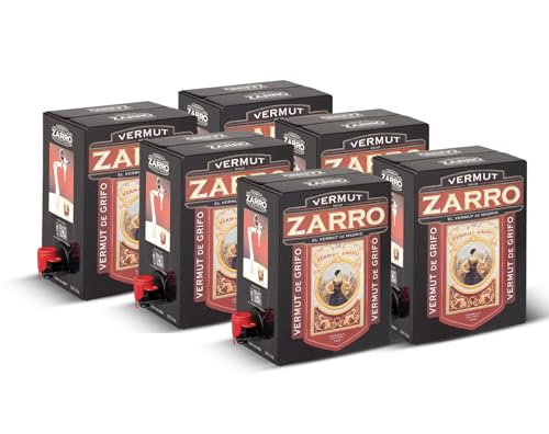 Vermut Zarro Rojo. Alc. 15% vol. (6 cajas de 3 L. + 6 vasos de cristal Zarro)