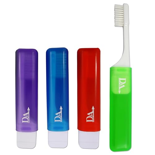 4 cepillos de dientes de viaje ortodoncia VTrim (juego de 4 colores)