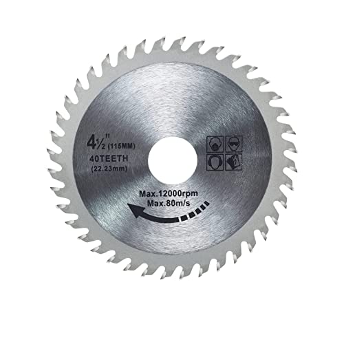 115 mm x 22,23 mm x 40 dientes Hoja de sierra para amoladora angular circular para discos de corte de madera TCT para Madera Contrachapada carpintería corte madera plástico