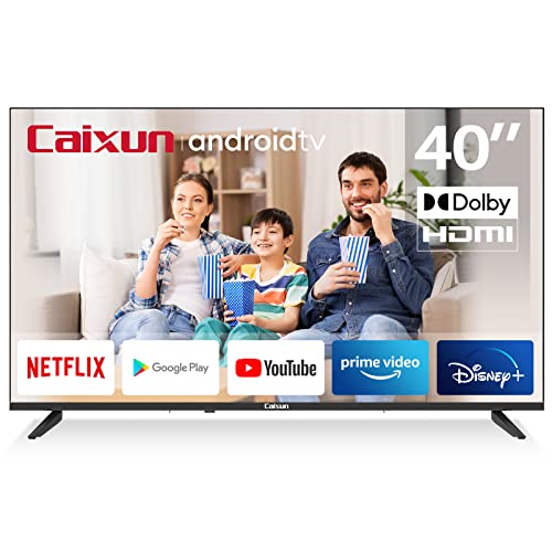 Caixun TV 40 Pulgadas Smart TV, FHD Android Televisión con Control de Voz, 3 HDMI y 2 USB, Fácil de Usar (Modelo 2022, EC40V1FA)