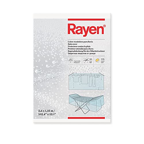 Rayen Cubre Impermeable para Lluvia tendedero Funda Antipolvo con Aroma a limón | Dimensiones: 260 x 135 cm, Polietileno
