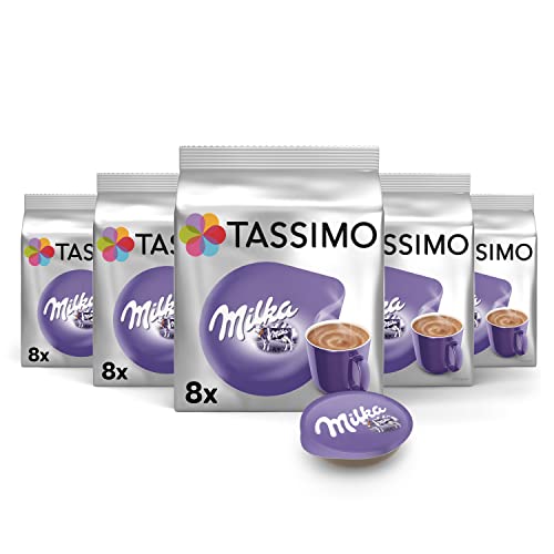 Tassimo Milka Chocolate Cápsulas de Chocolate con Leche | 40 Cápsulas Compatibles con Cafetera Tassimo - 5PACK - Amazon Exclusive