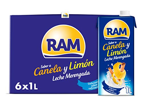 RAM Leche Merengada, Sabor Canela y Limón - 6 x 1 L - Total: 6 L