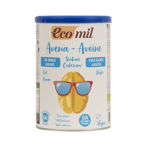 EcoMil - Avena Nature Calcium Instant Bio, Bebida de Avena en polvo, Bebida Vegetal Ecológica, Sin Azúcares añadidos, Contiene 400 g