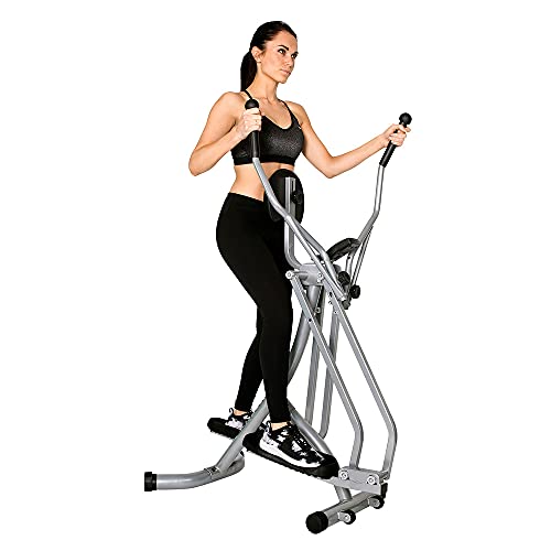 Christopeit Sport Crosstrainer Walker Plata - Bicicleta elíptica Plegable - hasta 100 kg - Pantalla LCD