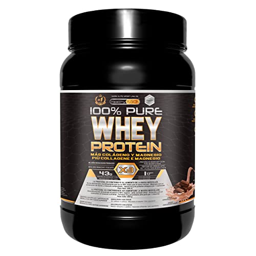 Healthy Fusion Whey Protein | Proteína Whey pura con Colágeno + Magnesio | Mejora tus entrenamientos | Protege y aumenta la masa muscular | 1000g de proteína (Chocolate)