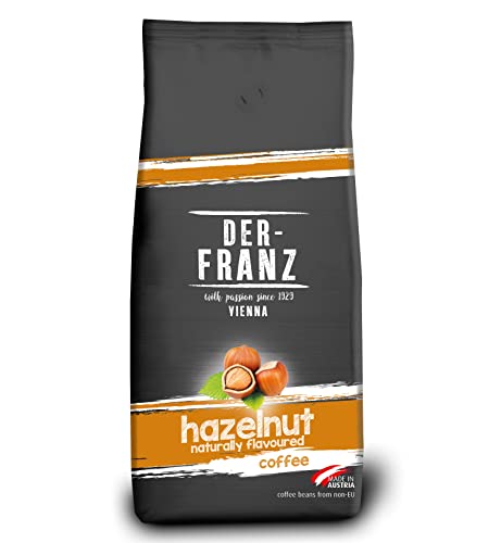 Der-Franz Café, Aromatizados con Avellana, Café mezcla de Arábica y Robusta granos enteros, 1000 g