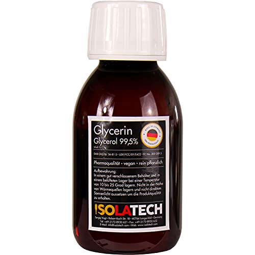 Glicerina 99,5% 100ml, Glicerina vegetal Glicerol líquido transparente Base líquida VG 0,1L botella (contenido 120g)