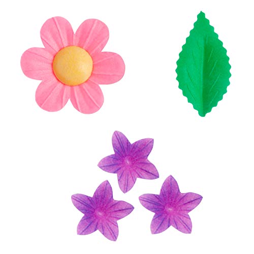 Dekora - Kit de Flores y hojas de Papel de Oblea para Decoración de Tartas, Cupcakes u otros Postres