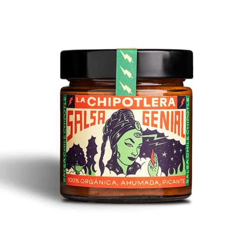 La Chipotlera Salsa Genial - 100% orgánica, ahumada, picante - Certificación ecológica - Para todo tipo de platos - 212 ml