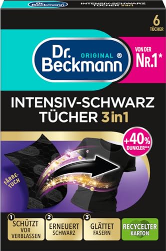 Dr. Beckmann Toallitas negras intensas | Para fibras negras y lisas intensas | 6 toallitas