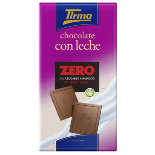 Tirma Zero Chocolate con Leche sin Azúcares Añadidos | Chocolate sin Gluten | Apto para Diabéticos | 125g