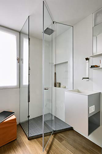 Panel de ducha para panel posterior de ducha, revestimiento de pared, color blanco mate, 2000 x 1000 x 2