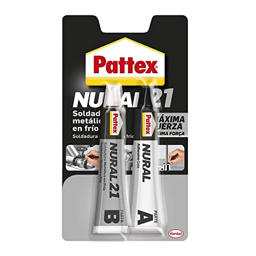 Pattex Nural 21, soldadura reparadora metálica en frío, pega&repara, 120 ml, blanco
