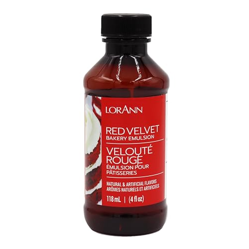 Lorann Oils Sabor Natural y Artificial Bakery Emulsions 118 ml, Tarta de Terciopelo Rojo, Multicolor