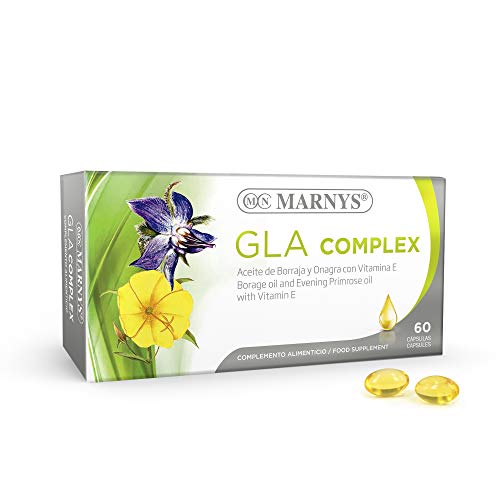 Marny's GLA Complex Aceite de Borraja, Onagra y Vitamina E para la Piel Belleza Natural 60 Cápsulas