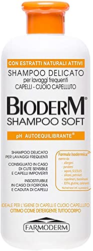 Bioderm Shampoo Soft - Champú Cuero Cabelludo Sensible - Exfoliante Capilar - Tratamiento Anticaspa y Dermatitis Seborreica - Restablece el pH del Cuero Cabelludo - 500 ml
