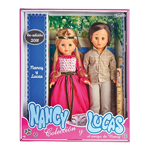 Nancy Colección - Nancy y Lucas 1977 y 1979, Reedición de 2022, Co-Pack de la muñeca clásica de colección y su Amigo, Ropa y complementos de la época, para coleccionistas y niñas, Famosa