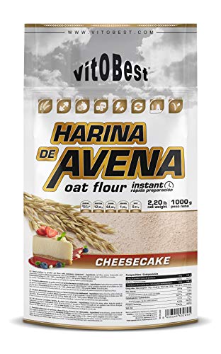 Harina de Avena Sabores Variados - Suplementos Alimentación y Suplementos Deportivos - Vitobest ((Tarta de Queso (Cheese Cake), 1 Kg)