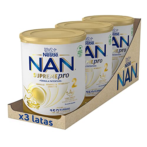 NAN Nestlé Supremepro 2 Leche de Continuación en Polvo, 3 x 800g, Formato Exclusivo