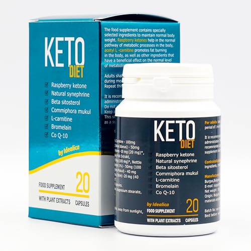 IDEALICA KETO DIET - fórmula metabolismo natural rápido en dieta cetogénica con coenzima Q10. 20 cápsulas.