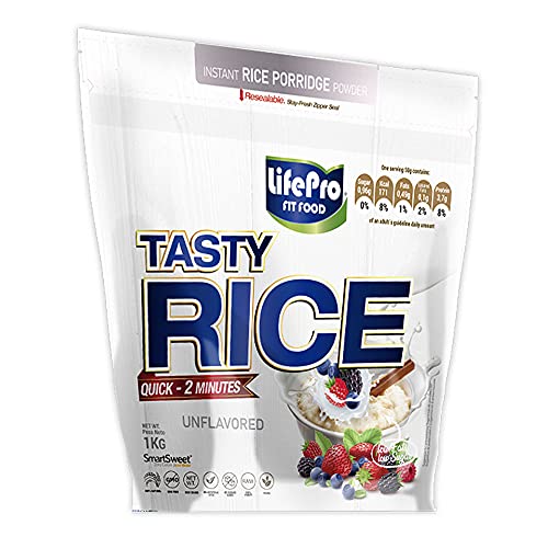 Life Pro Tasty Rice 1kg | Harina de Arroz Pre Gelatinizada para Mejor Asimilación y Digestión | Carbohidratos para más Energía | Textura Extrafina Sin Azúcares (CHOCOLATE BLANCO)