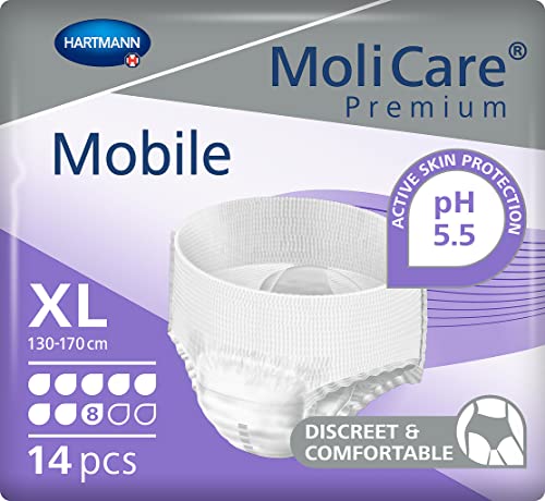 MoliCare Mobile: Pañales para Adultos con Incontinencia Severa, Ropa Interior Absorbente para Hombres y Mujeres, talla XL, 14 unidades