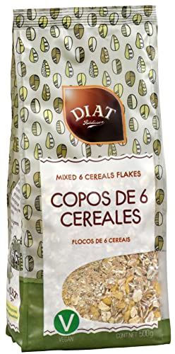 DIAT Radisson - Copos de 6 Cereales | Sin Azúcar Añadido | Alto contenido en Fibra | Copos de Trigo, Avena, Centeno, Cebada, Maíz y Arroz | Copos de Cereales sin Azúcar