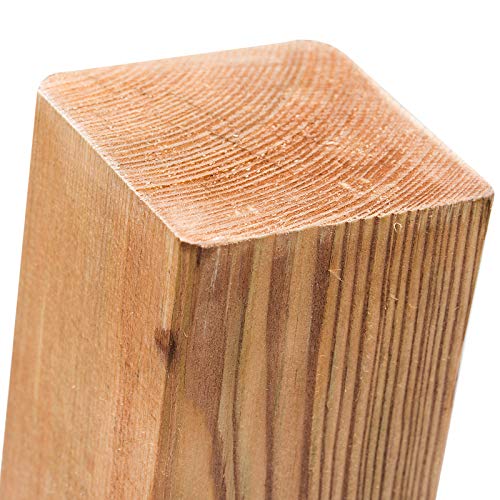 Postes de madera de pino impregnada en 18 tamaños con cabezal plano · Postes cuadrados marrones para vallas, Marrón