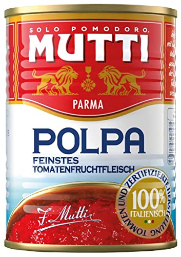 Mutti Polpa di Pomodoro - Pulpa de tomate (24 unidades, 100% italiana, 400 g, lata de 400 g)