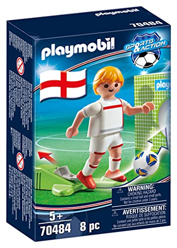PLAYMOBIL Sports y Action, Jugador de fútbol, Inglaterra 70484, a Partir de 5 años