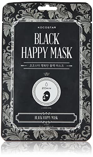 Black Happy Mask - Mascarilla facial coreana purificante, anti puntos negros y espinillas, que limpia poros obstruidos, protege y equilibra. Con carbón activado binchotán y probióticos.