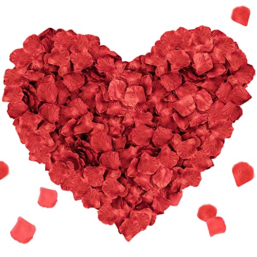 ILLUVA 600 Pétalos de Rosa Artificiales, Pétalos de Flores de Seda Falsos Confeti Petalos de Rosa para Decoración Bodas día San Valentín