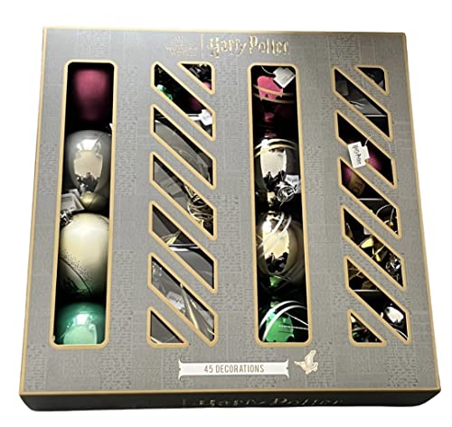 Primark Harry Potter - Paquete de 45 bolas colgantes para árbol de Navidad, decoraciones de Navidad