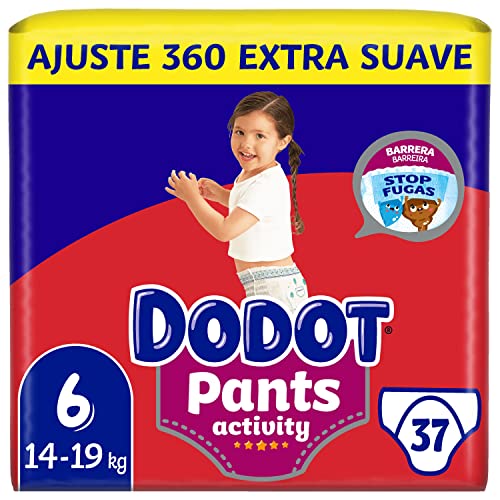Dodot Activity - Pants Pañal-Braguita Talla 6, Fácil de Cambiar con Canales de Aire, 37 Pañales, 15+ kg