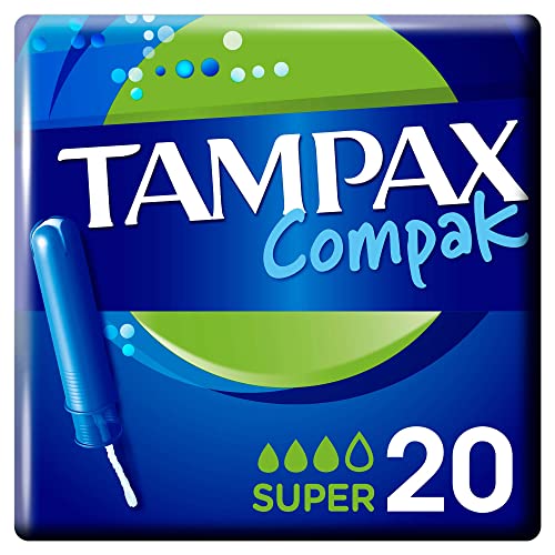 Tampax Compak Super Tampones Con Aplicador, 20 Unidades, Protección Y Comodidad Durante Tu Periodo