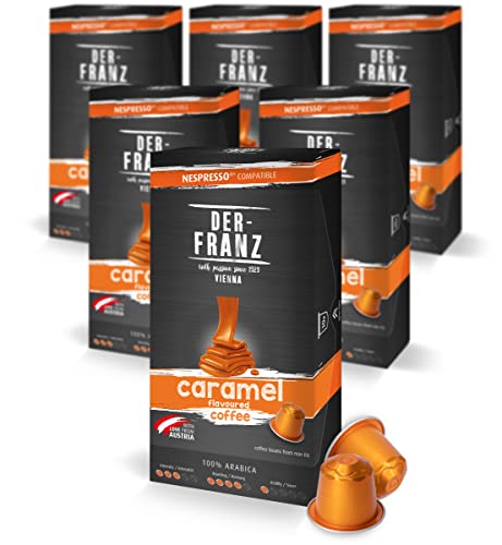 Cápsulas de café compatibles con Nespresso, 6 x 10 Cápsulas, aromatizado con aroma a Carameloo
