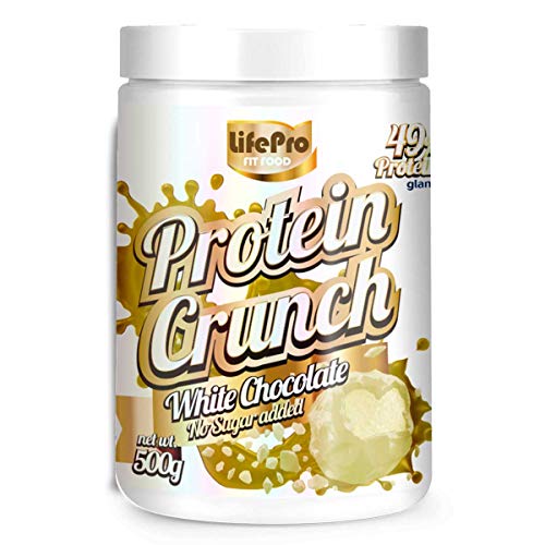 Life Pro Fit Food Protein Crunch 500g. Cereales Proteicos. Bolitas de Proteína Varios sabores. Bajo en Hidratos. Cuida tu alimentación. Hecho en España. (WHITE CHOCOLATE)