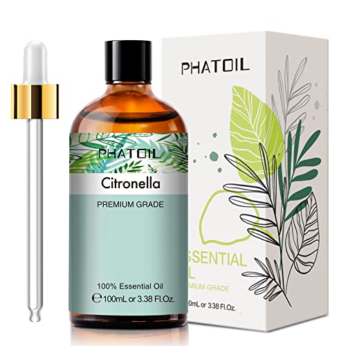 PHATOIL Aceites Esenciale de Lemongrass-1 100 ml, Aceite Esencial de Aromaterapia, Aceite Esenciales para Humidificador, Difusor