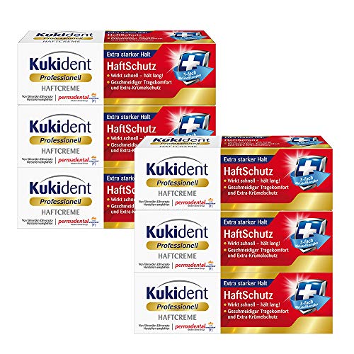 Kukident Crema adhesiva de fuerte adherencia, 6 unidades (40 g)