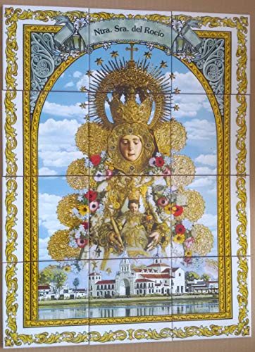 Rustiluz Azulejo religioso de la Virgen del Rocío de 45 x 60 cm