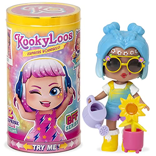 KOOKYLOOS Serie BFF - Muñeca sorpresa coleccionable con accesorios de moda, zapatos, vestidos y juguetes, con 3 expresiones divertidas