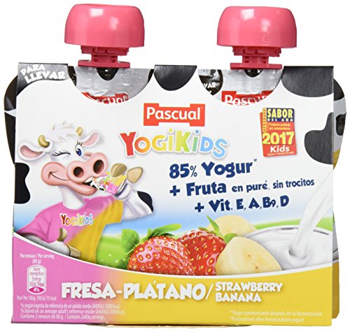 Yogur Pascual Yogikids De Fresa-Plátano Para Llevar Duo 2X80G Caja De 9 Packs